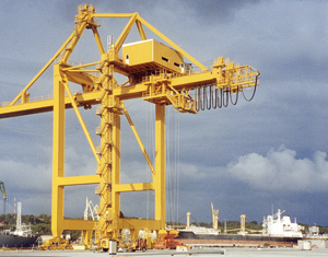 Container crane at Gdynia harbour in Poland